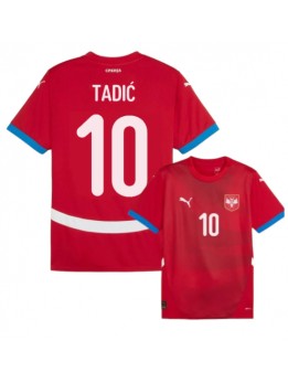 Serbien Dusan Tadic #10 Replika Hemmakläder EM 2024 Kortärmad